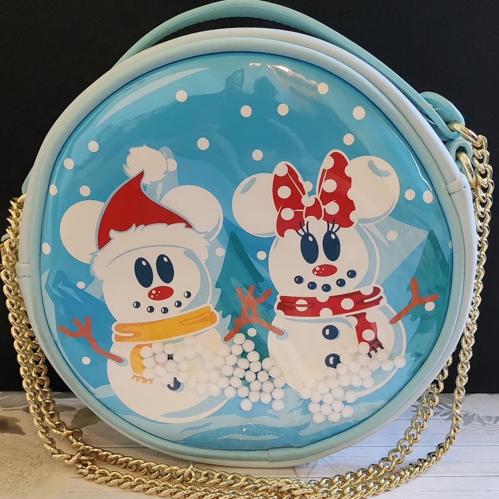 Loungefly X Disney Mickey & Minnie Snow Globe Crossbody Bag